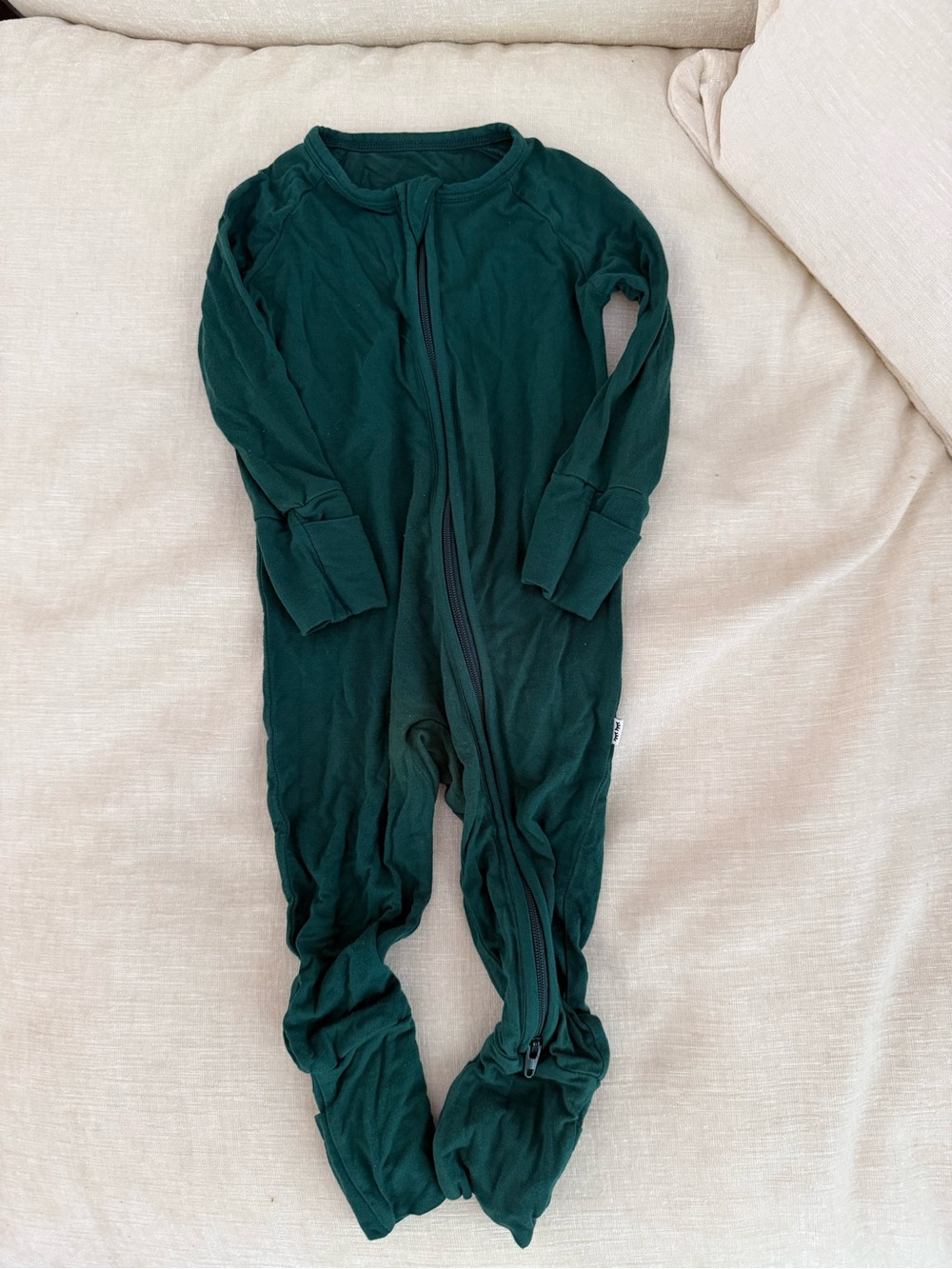 Little Sleepies Deep Green Zippered Footie